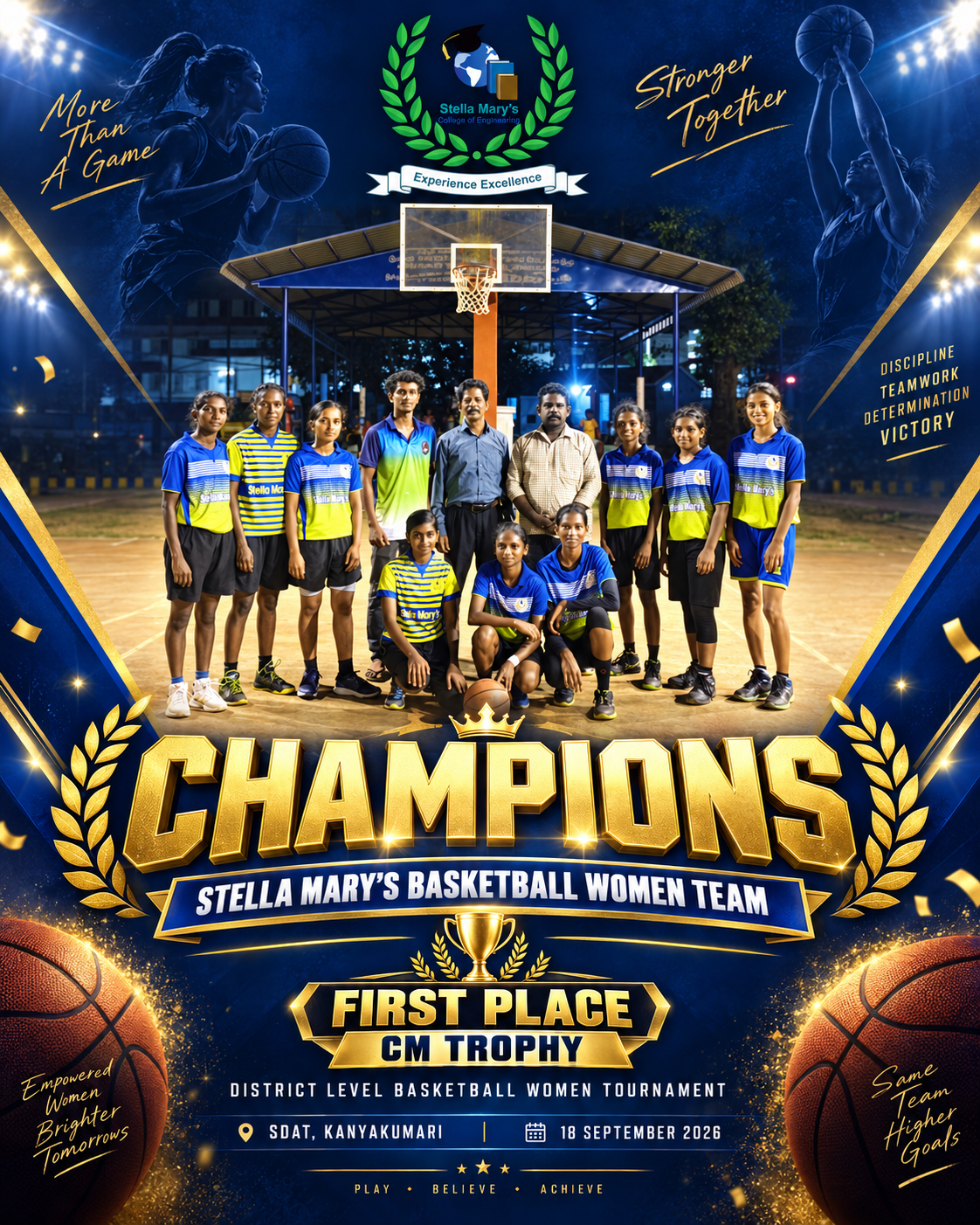 Women’s Basketball Team Emerges Champions at District-Level CM Trophy 2026!